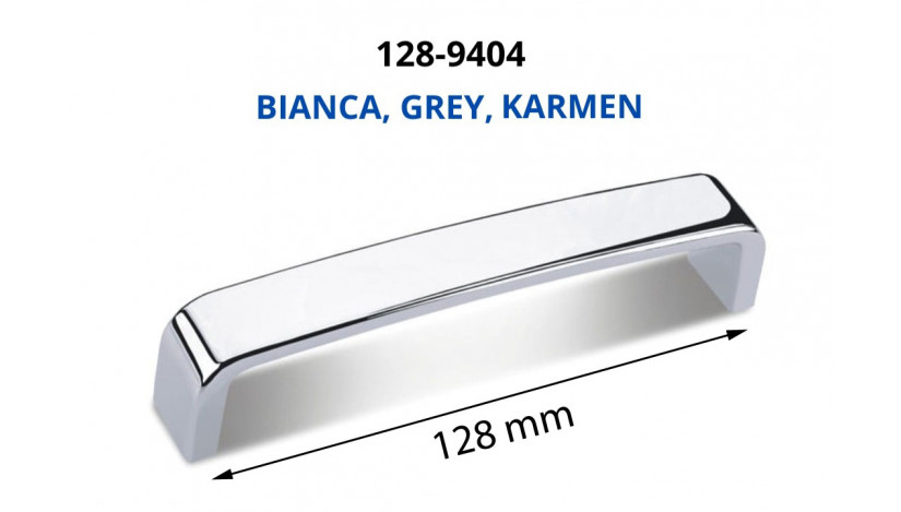 Rankenėlė metalinė 128-9404 128 mm BIANKA GREY KARMEN