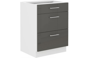 LARA 60 D 3S BB pastatoma spintelė su stalčiais grey