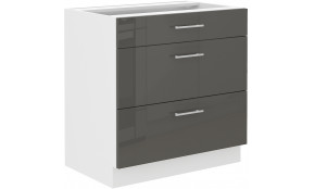 LARA 80 D 3S BB pastatoma spintelė su stalčiais grey