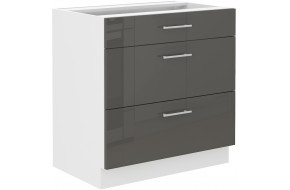 LARA 80 D 3S BB pastatoma spintelė su stalčiais grey