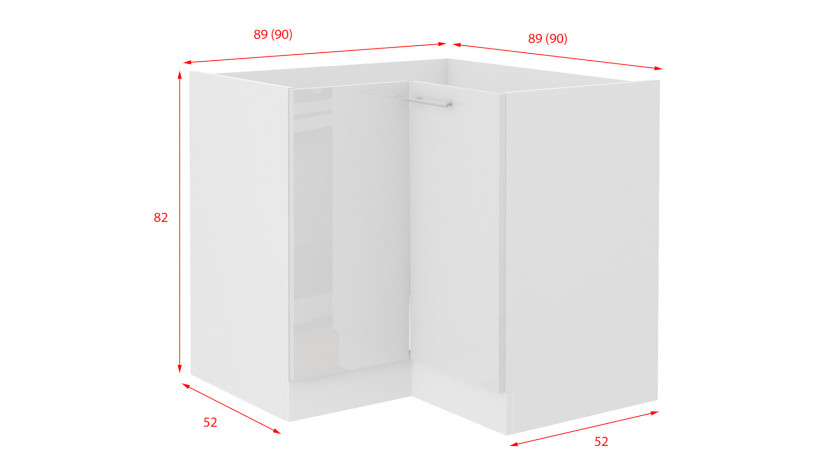 LARA 90x90 ND 2F BB pastatoma kampinė spintelė balta