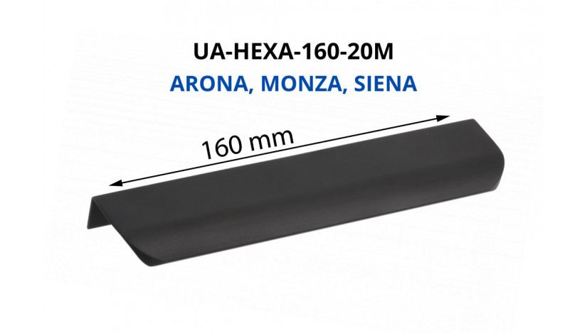 Rankenėlė aliuminio UA-HEXA-160-20M 160 mm ARONA MONZA SIENA