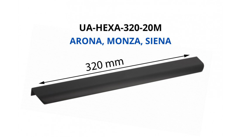 Rankenėlė aliuminio UA-HEXA-320-20M 320 mm ARONA MONZA SIENA